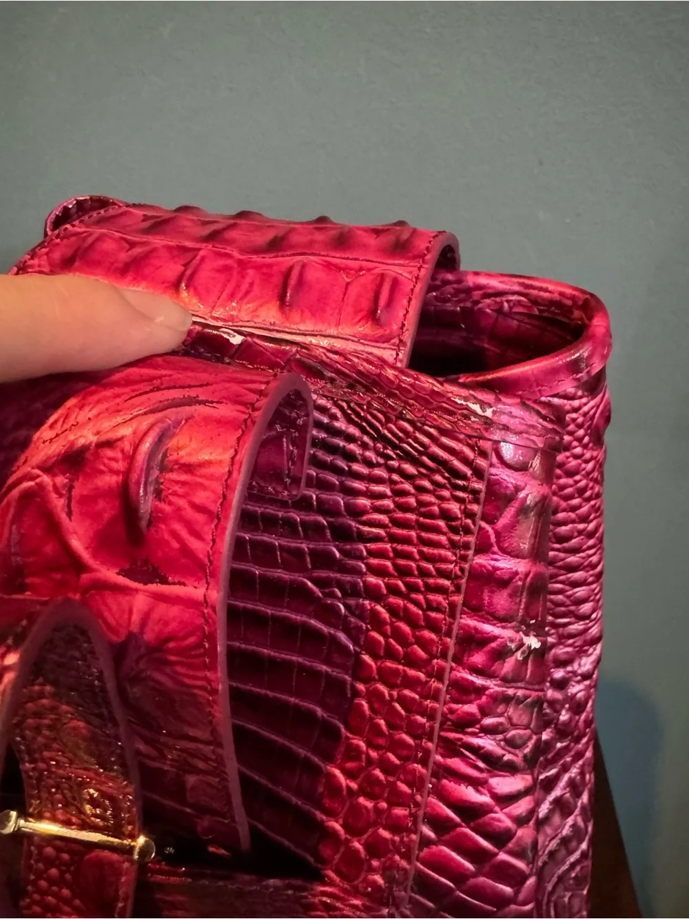 Brahmin Maddie Hot Pink Pomegranate Melbourne Sling Bag backpack *READ*